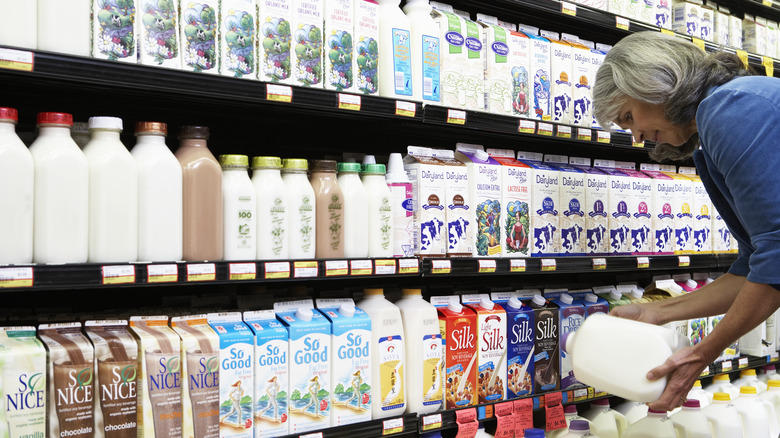 Milk aisle at the supermarket