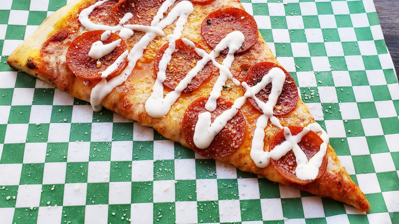 pepperoni pizza and ranch dressing 