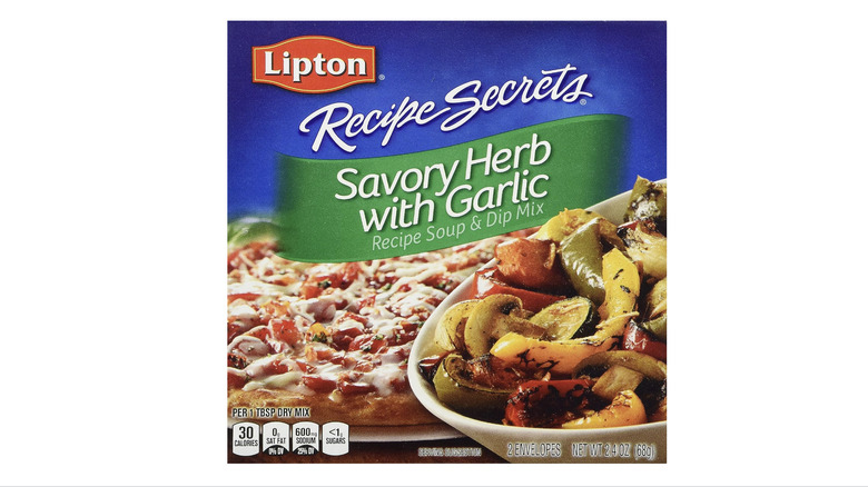 Lipton savory herb garlic soup box