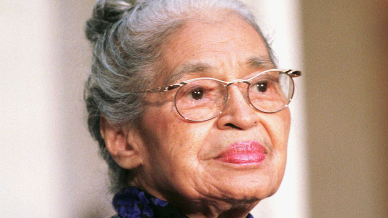 Rosa Parks wearing glasses