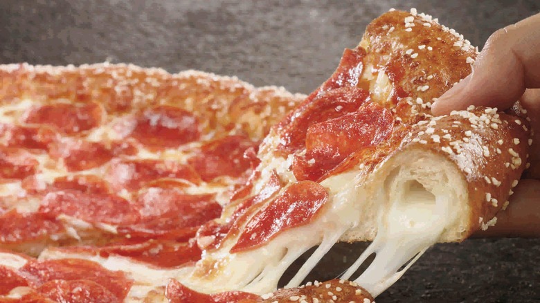 Pizza Hut's Stuffed Salted Pretzel Crust Pizza