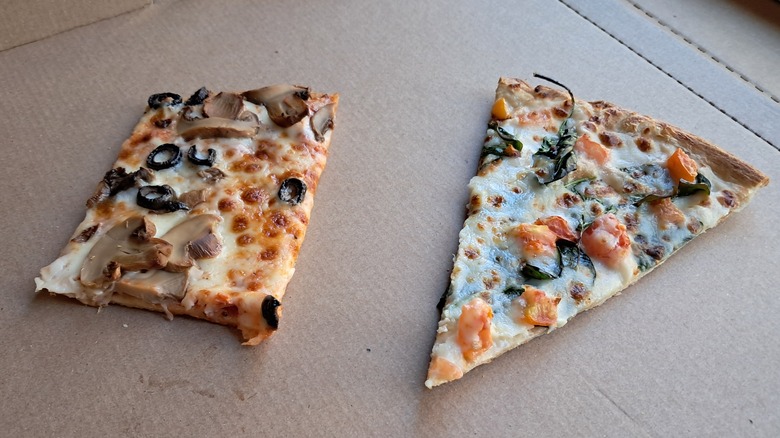 two slices of thin crust