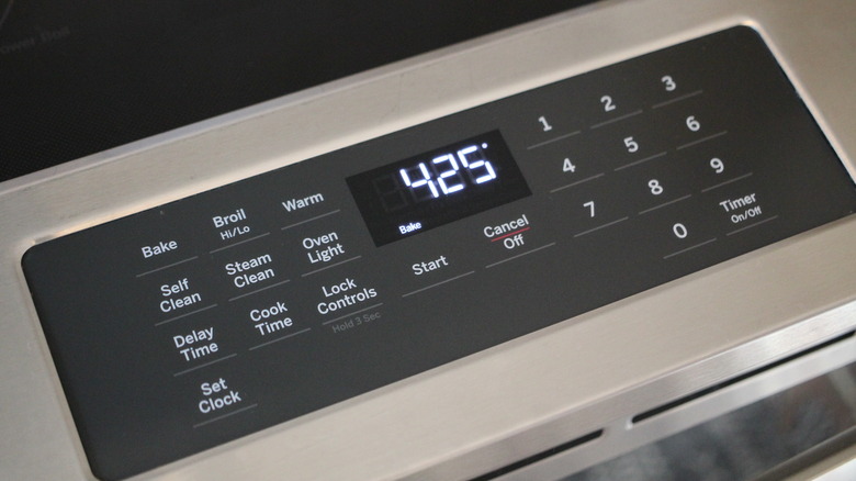 oven preheat setting display