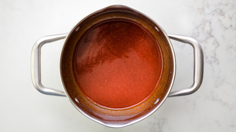 bbq sauce in saucepan