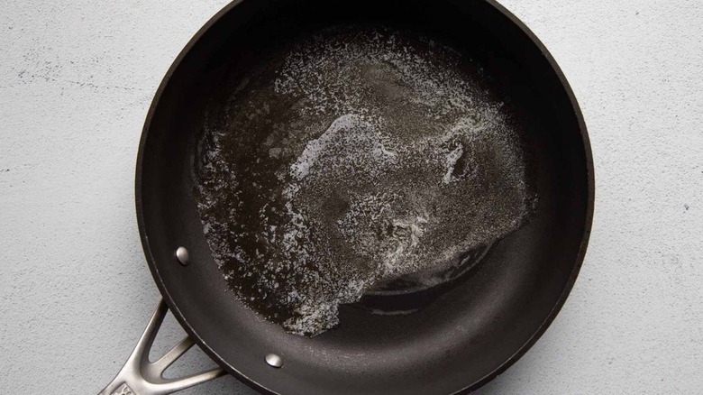 butter in frying pan