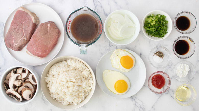 ingredients for loco moco round steaks