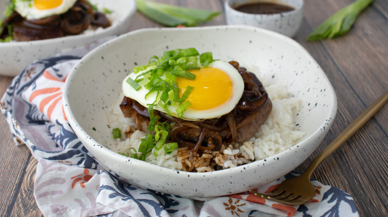 loco moco with fried egg