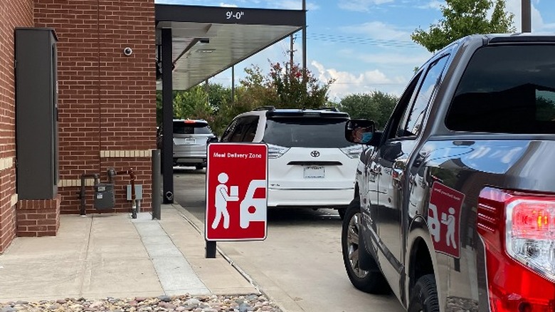 Chick-Fil-A drive-thru lane cars