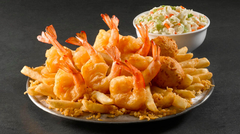 battered shrimp fries coleslaw