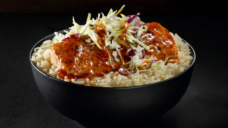 grilled salmon rice bowl