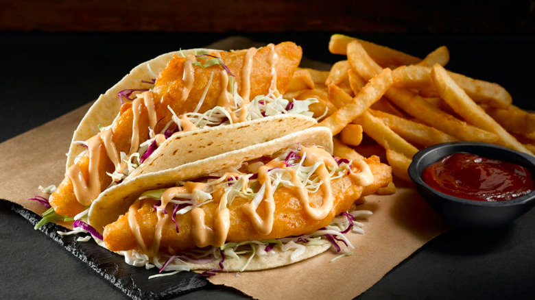 wild Alaskan pollock tacos fries