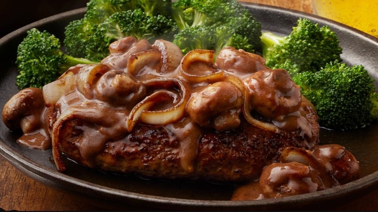 smothered steak and broccoli