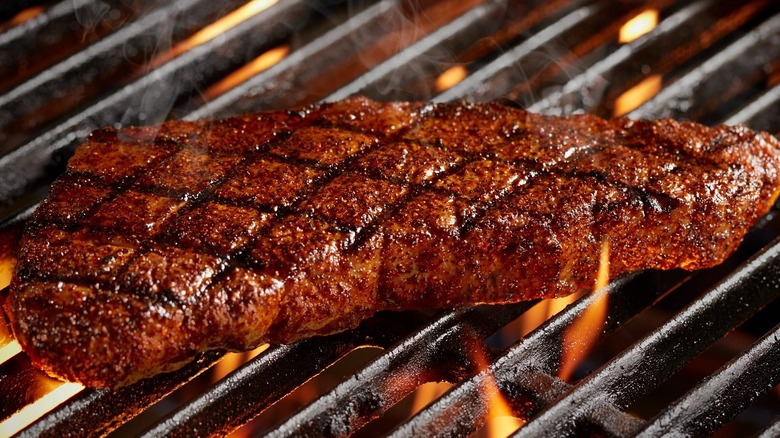 New York Strip steak on grill