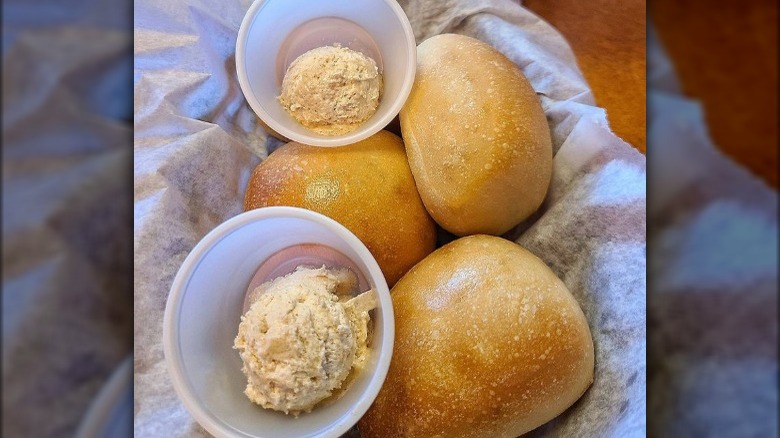 Texas Roadhouse dinner rolls with cinnamon butter