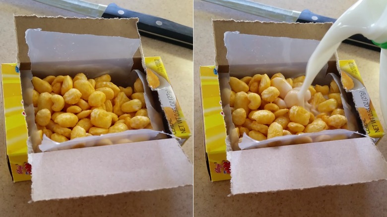 Corn Pops box cut open