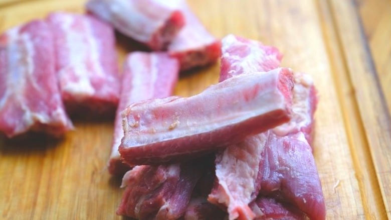 cut pieces of pork rib