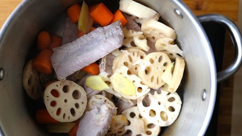 lotus root and carrots