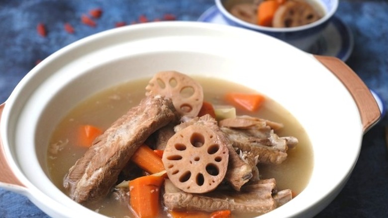 lotus root pork rib soup