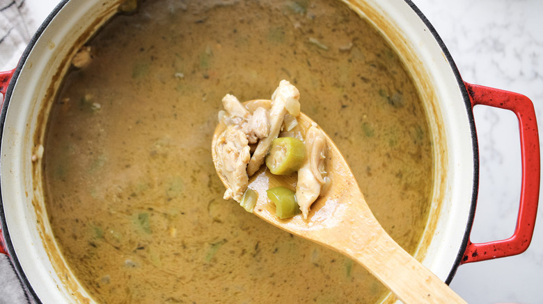 chicken gumbo in pot