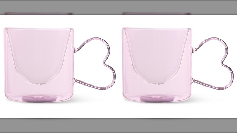 pink heart handle mug