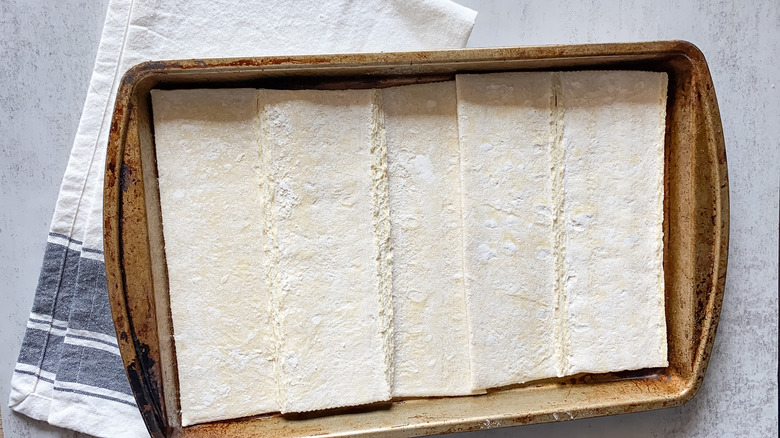 puff pastry-lined in dish