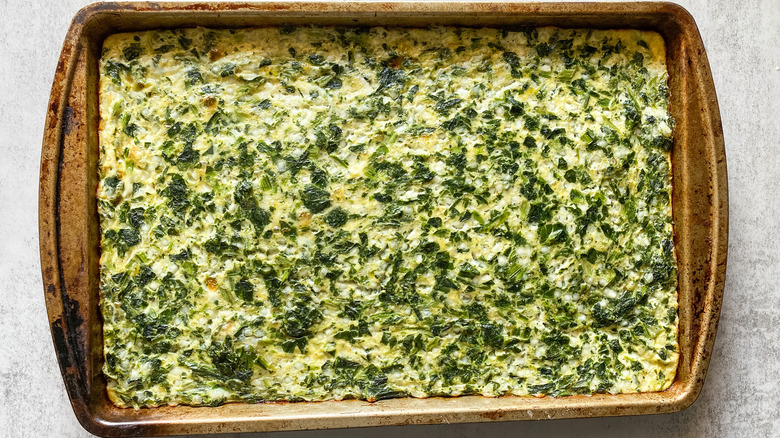 baked spinach, cottage cheese pie