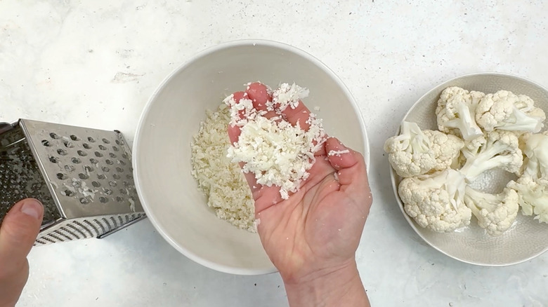 grated cauliflower rice