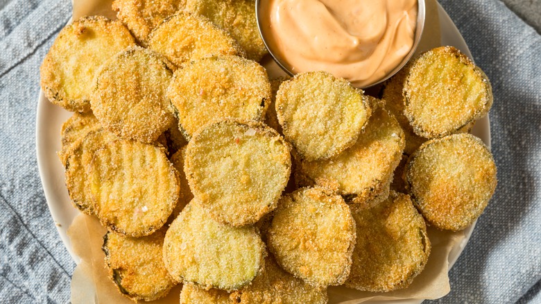 Plate of fried pickles