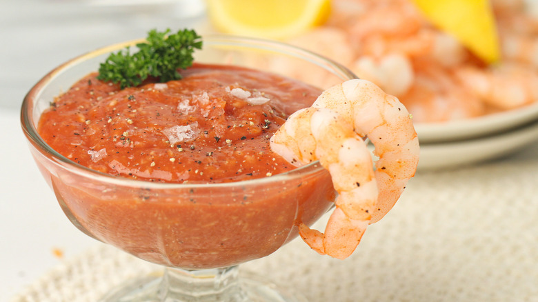 shrimp with cocktail sauce