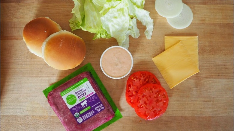 ingredients for a copycat burger