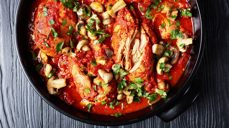 Slow cooker chicken cacciatore