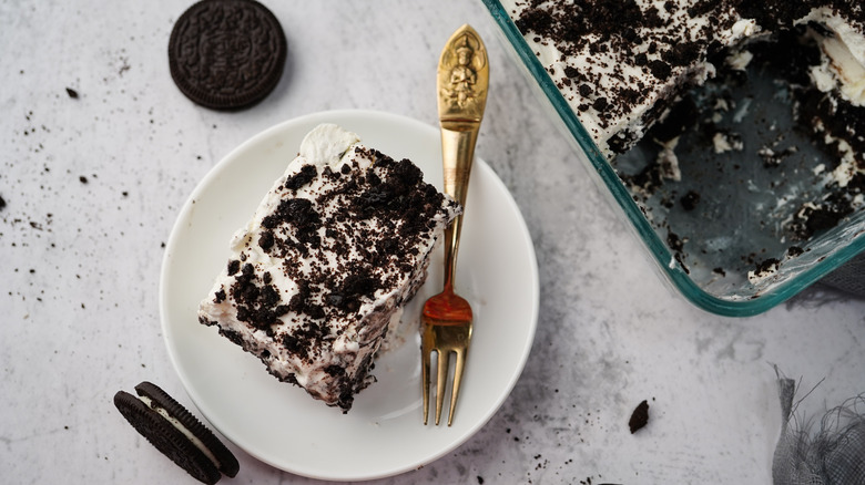 icebox cake made with Oreos