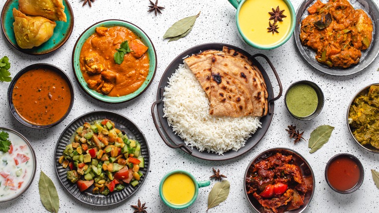 Plates of Indian food