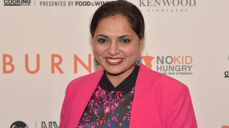 Maneet Chauhan in a pink jacket