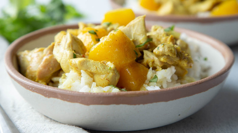 mango chicken curry with rice