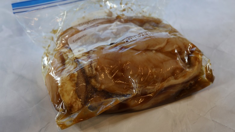 bag of marinating chicken