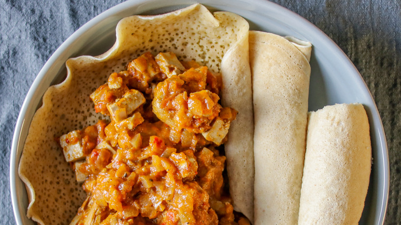 Ethiopian food on plate