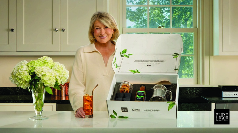 Martha Stewart with tea box