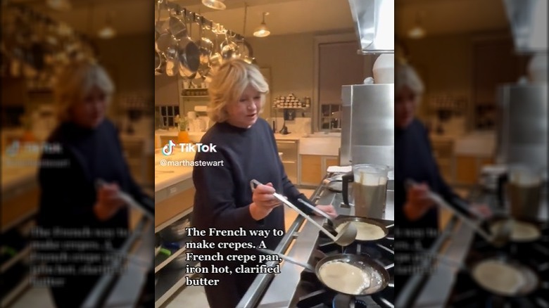 Martha Stewart making French crepes