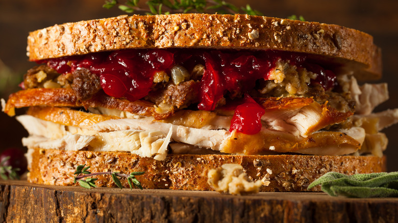 Leftover Thanksgiving turkey sandwich 