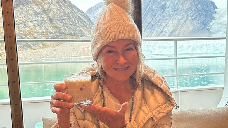 Martha Stewart with her "iceberg" cocktail 