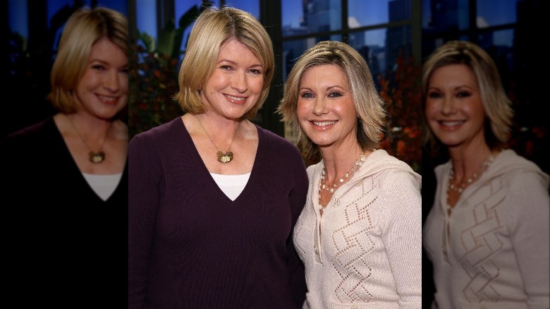 Martha Stewart and Olivia Newton-John smiling