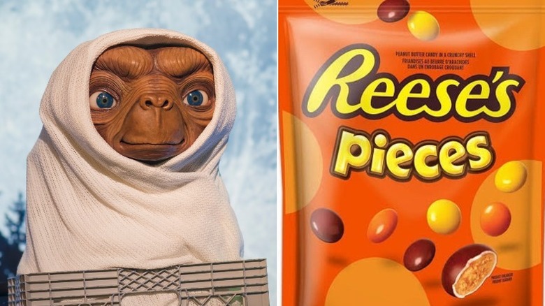 E.T. blanket sculpture Reese's pieces