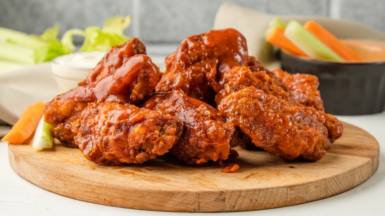 Plate of spicy wings