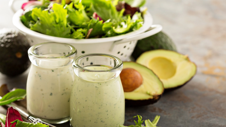 ranch dressing with salad greens