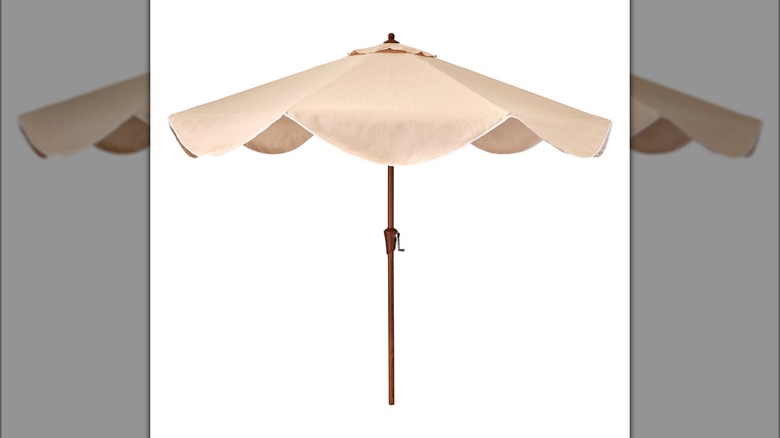 Beige patio umbrella