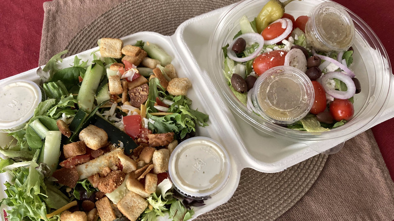 salads on placemat