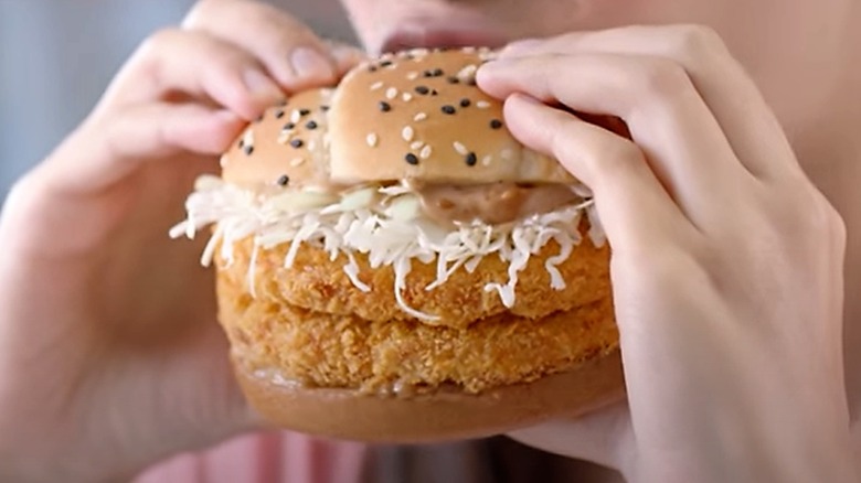 A Hokkaido salmon burger