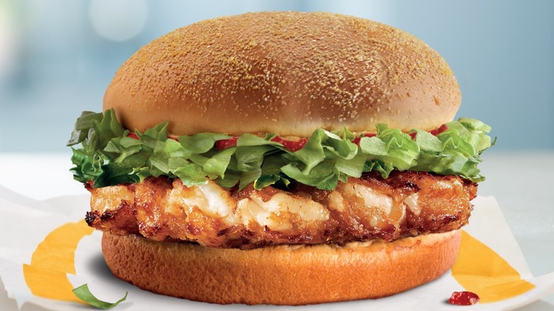 A shrimp burger