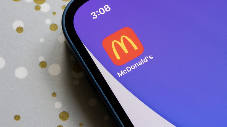 McDonald's app open on phone